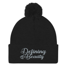 Defining Beauty Women Grey Pom Pom Knit Cap