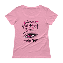 Teachers Pink For A Cure Ladies' Scoopneck T-Shirt
