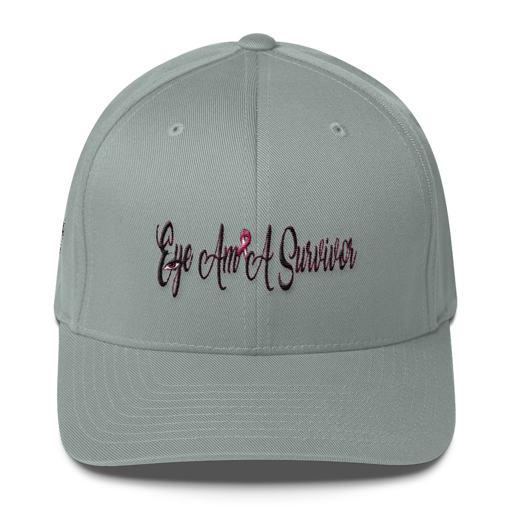 Eye Am A Survivor (Breast Cancer Awareness) Structured Twill Cap(Front & Side Logo)