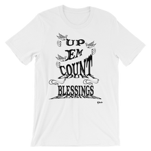 Blessings Count Em Up Black Letters Unisex Short Sleeve T-shirt