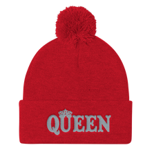 Queen Pom Pom Knit Cap (Grey Lt)