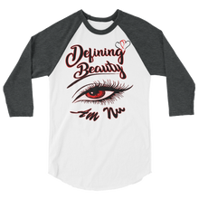 Defining Beauty Eye Am Nu (TM) (Red Edition) 3/4 sleeve raglan shirt