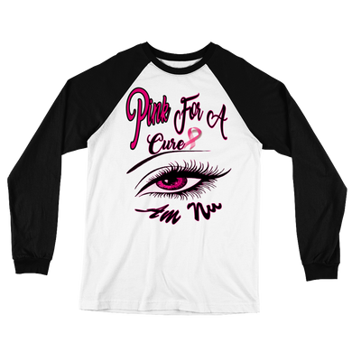 Pink For A Cure Eye Am Nu (TM) Long Sleeve Baseball T-Shirt