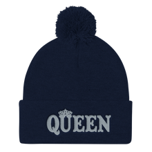 Queen Pom Pom Knit Cap (Grey Lt)