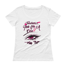 Teachers Pink For A Cure Ladies' Scoopneck T-Shirt