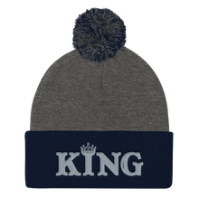 King Pom Pom Knit Cap (Grey Lt)