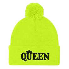Queen Pom Pom Knit Cap (Black Lt)