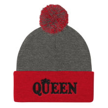 Queen Pom Pom Knit Cap (Black Lt)