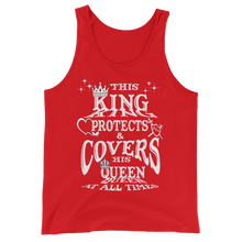 This King Protects & Covers His Queen (White Letter) Unisex  Tank Top