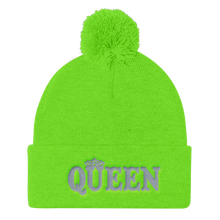 Queen Pom Pom Knit Cap (Grey Lt)