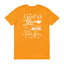 Gods Love Never Fails Me (White Lt) Short-Sleeve T-Shirt