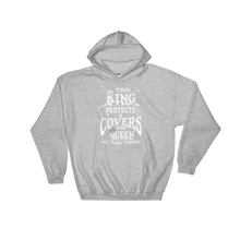 This King Protects & Covers His Queen (White) Hooded Sweatshirt