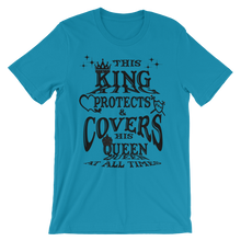 This King Protects & Covers His Queen (Black Letters) Unisex short sleeve t-shirt