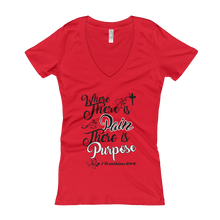 Where There Is Pain There Is Purpose (Burst White Out) Women's V-Neck T-shirt