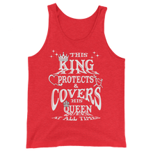This King Protects & Covers His Queen (White Letter) Unisex  Tank Top