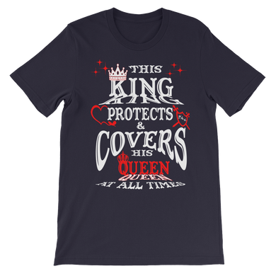 This King Protects & Covers His Queen - Red Highlight Unisex short sleeve t-shirt