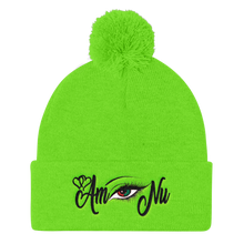 Eye Am Nu (TM) RBG Black Beauty Women Pom Pom Knit Cap