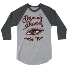 Defining Beauty Eye Am Nu (TM) (Red Edition) 3/4 sleeve raglan shirt