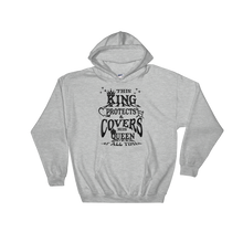 This King Protects His Queen (Black Letter) Hooded Sweatshirt