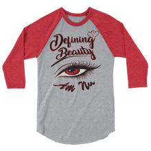 Defining Beauty Eye Am Nu (TM) (Red Edition) 3/4 sleeve raglan shirt