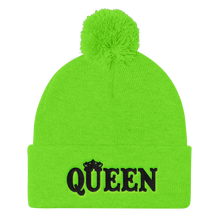Queen Pom Pom Knit Cap (Black Lt)