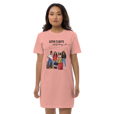 Catching Flights Not Feelings Organic cotton t-shirt dress