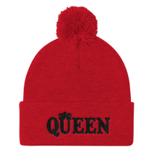 Queen Pom Pom Knit Cap (Black Lt)