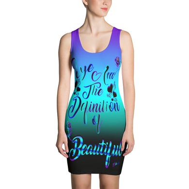 Eye Am The Definition of Beautiful Royal Purple & Blue  Allover Dress