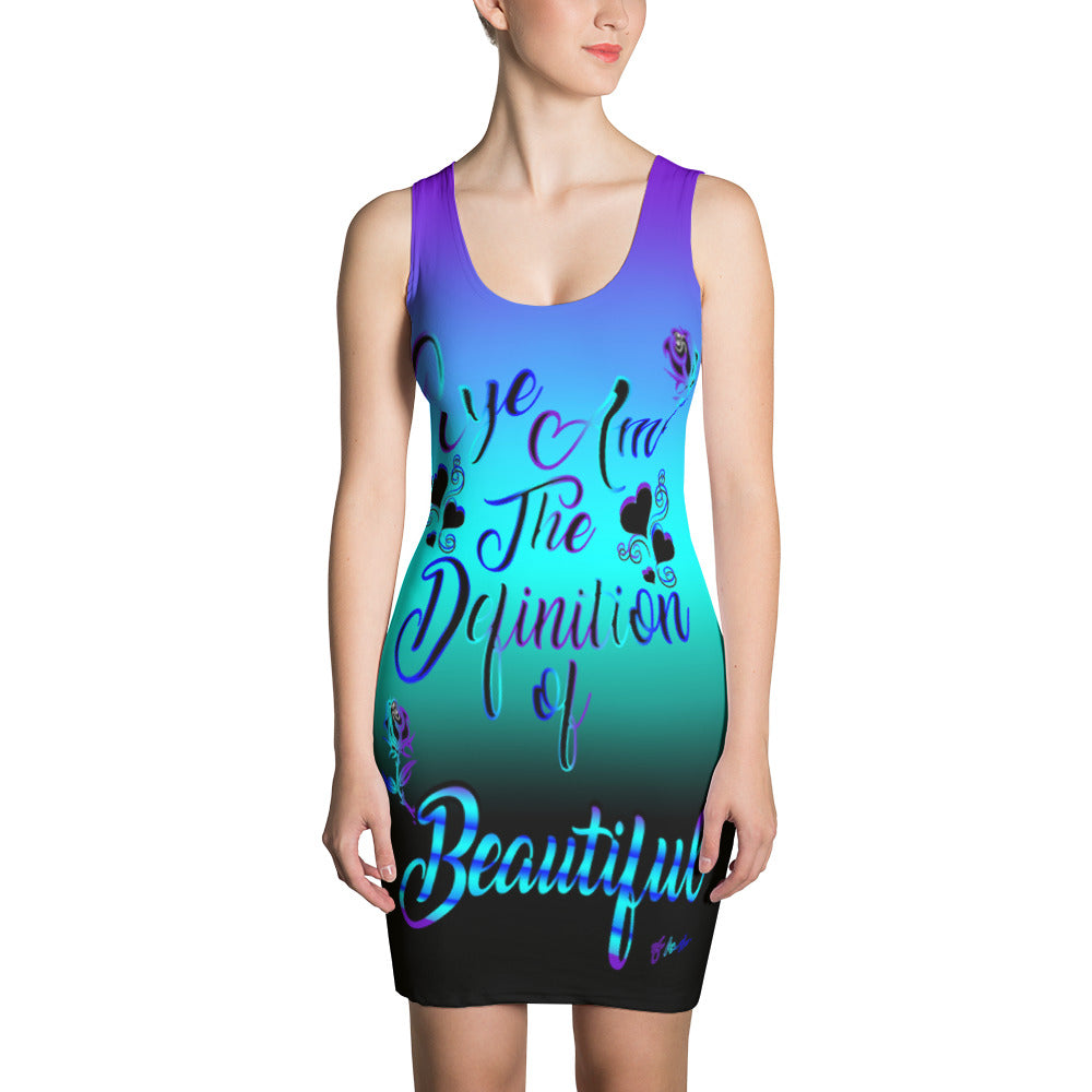 Eye Am The Definition of Beautiful Royal Purple & Blue  Allover Dress