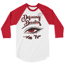 Defining Beauty Eye Am Nu (TM) (Red Edition) 3/4 sleeve raglan shirt