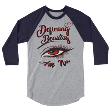 Defining Beauty Eye Am Nu (TM) (Red Edition) 3/4 sleeve raglan shirt