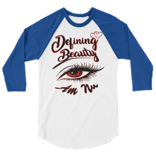 Defining Beauty Eye Am Nu (TM) (Red Edition) 3/4 sleeve raglan shirt