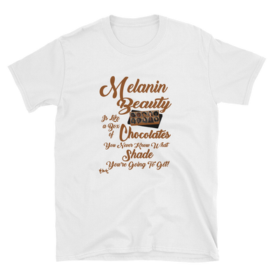 Melanin Beauty is like a Box of Chocolate - Brown Short-Sleeve Unisex T-Shirt