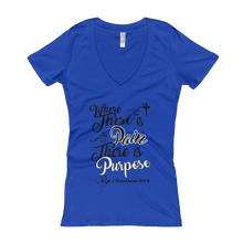 Where There Is Pain There Is Purpose (Burst White Out) Women's V-Neck T-shirt