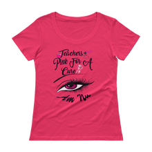 Teachers Pink For A Cure Ladies' Scoopneck T-Shirt