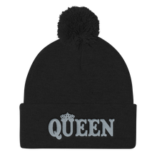 Queen Pom Pom Knit Cap (Grey Lt)