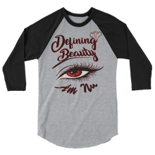 Defining Beauty Eye Am Nu (TM) (Red Edition) 3/4 sleeve raglan shirt