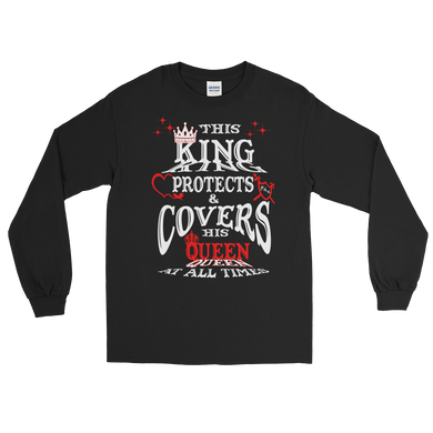 The King Protects and Covers his Queen (Red Highlights) Long Sleeve T-Shirt