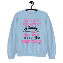 If You Mess with the Family "Breast Cancer" Unisex Short-Sleeve Unisex Sweatshirt